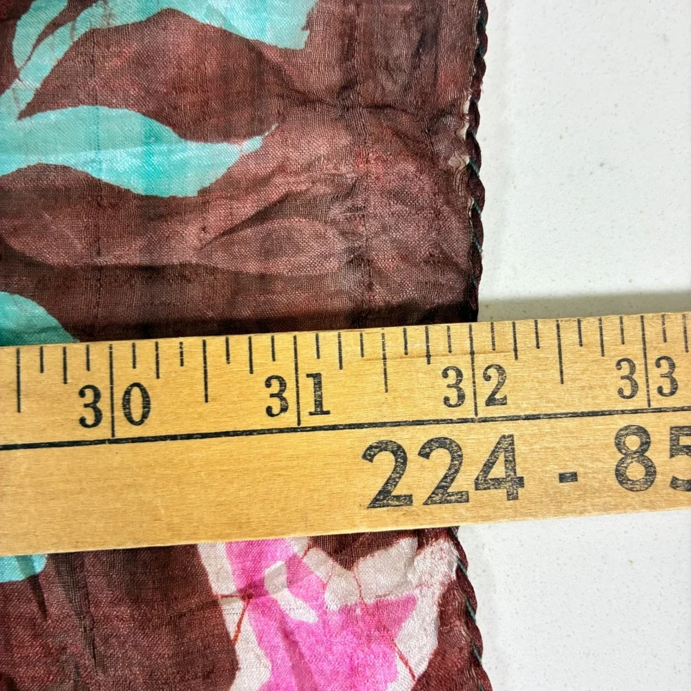 Sam Hilu Scarf Batik Silk Horse Print Wrap Wearable Art Equestrian Boho Chic